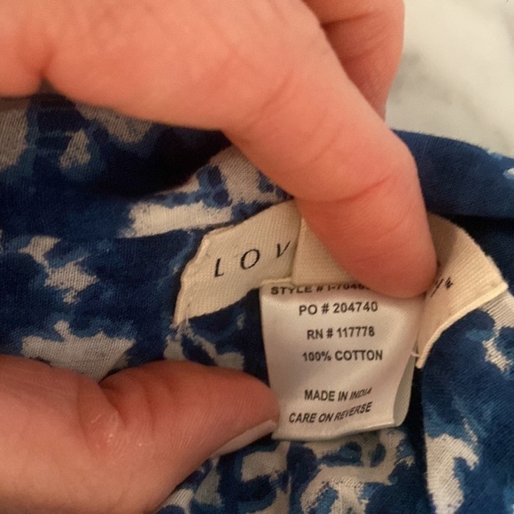 Lovestitch Blue & White Cotton Swim Coverup with Tassels – One Size - Picture 5 of 8